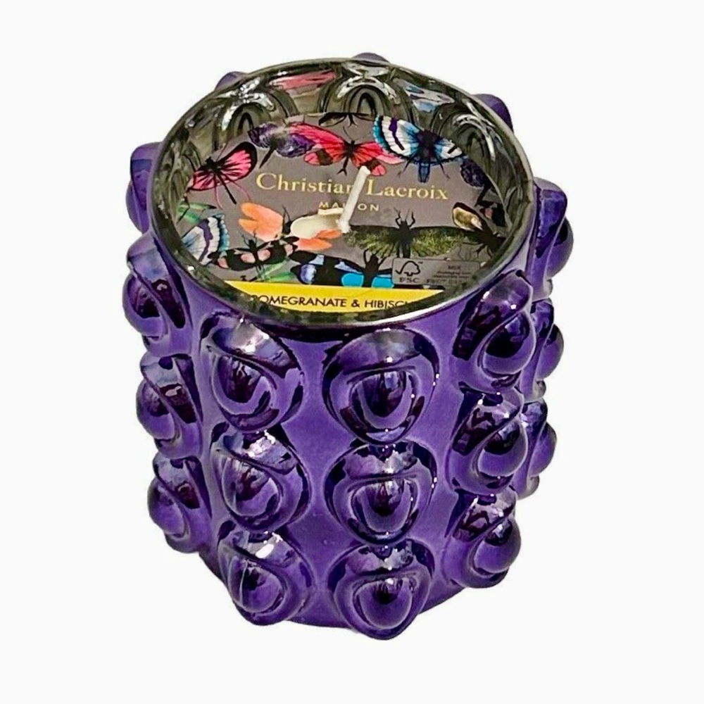 Christian Lacroix Maison Pomegranate & Hibiscus 12oz Soy Blend Candle, purple
